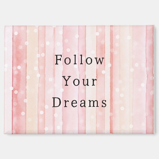 Girly Blush Pink Stripes White Dots Dreams Magneet (Voorkant)