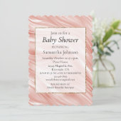  Girly Blush Pink Swirl Baby shower Kaart (Staand voorkant)