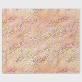 Girly Blush Pink Tie Dye Gold Leopard Print Cadeaupapier (Vlak)
