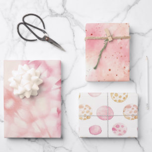 Girly Blush Pink Tie Dye Inpakpapier Vel