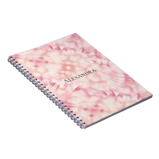 Girly Blush Pink Tie Dye Notitieboek (Rechterzijde)