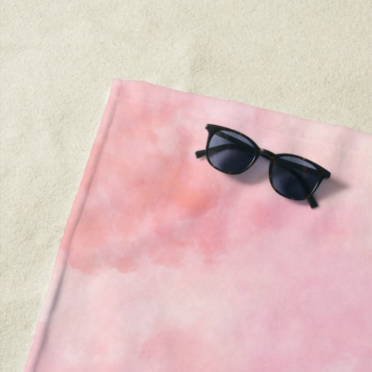 Girly Blush Pink Tie Dye Strandlaken (In situ)