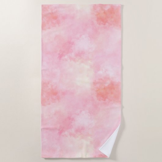 Girly Blush Pink Tie Dye Strandlaken (Voorkant)