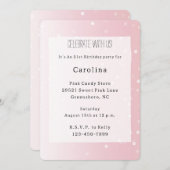 Girly Blush Pink White Dots Birthday Kaart (Voorkant / Achterkant)