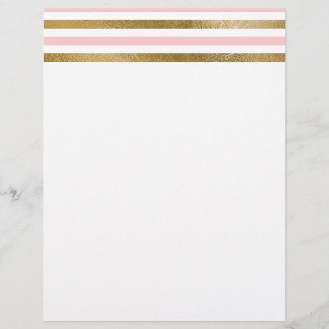 Girly Blush Pink, White en Gold Foil Patroon (Voorkant)
