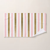 Girly Blush Pink, White en Gold Foil Patroon Bad Handdoek (Handdoek)