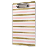 Girly Blush Pink, White en Gold Foil Patroon Klembord (Links)