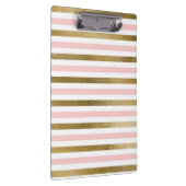 Girly Blush Pink, White en Gold Foil Patroon Klembord (Rechts)
