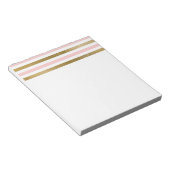Girly Blush Pink, White en Gold Foil Patroon Notitieblok (Schuin)
