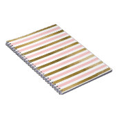 Girly Blush Pink, White en Gold Foil Patroon Notitieboek (Rechterzijde)