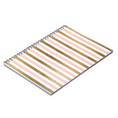 Girly Blush Pink, White en Gold Foil Patroon Notitieboek (Linkerzijde)