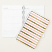 Girly Blush Pink, White en Gold Foil Patroon Planner (Display)