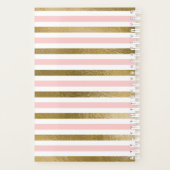 Girly Blush Pink, White en Gold Foil Patroon Planner (Achterkant)