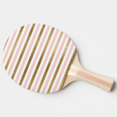 Girly Blush Pink, White en Gold Foil Patroon Tafeltennisbatje (Zijkant)