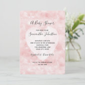 Girly Blush Pink White Heart Baby shower Kaart (Staand voorkant)