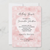 Girly Blush Pink White Heart Baby shower Kaart (Voorkant)