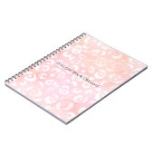 Girly Blush Pink White Leopard Animal  Notitieboek (Linkerzijde)