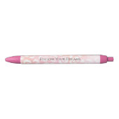 Girly Blush Pink White Leopard Animal  Zwarte Inkt Pen (Voorkant)