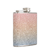 Girly Blush Roos Gold Blue Ombre Glitter Sparkles Heupfles (Rechts)