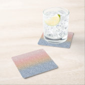 Girly Blush Roos Gold Blue Ombre Glitter Sparkles Kartonnen Onderzetters (Insitu)