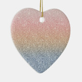 Girly Blush Roos Gold Blue Ombre Glitter Sparkles Keramisch Ornament (Rechts)