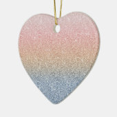 Girly Blush Roos Gold Blue Ombre Glitter Sparkles Keramisch Ornament (Links)