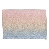 Girly Blush Roos Gold Blue Ombre Glitter Sparkles Kussensloop (Voorkant-Links)
