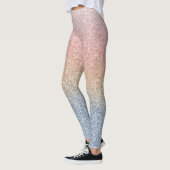 Girly Blush Roos Gold Blue Ombre Glitter Sparkles Leggings (Links)
