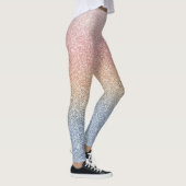Girly Blush Roos Gold Blue Ombre Glitter Sparkles Leggings (Rechts)
