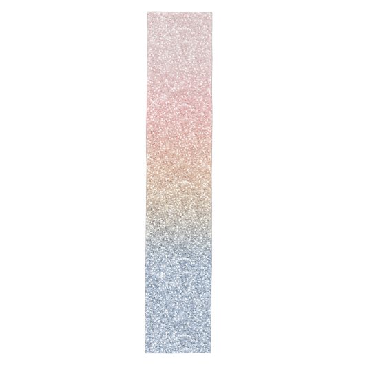 Girly Blush Roos Gold Blue Ombre Glitter Sparkles Medium Tafelloper (Voorkant)