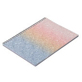 Girly Blush Roos Gold Blue Ombre Glitter Sparkles Notitieboek (Linkerzijde)
