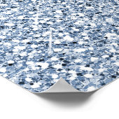 Girly Blush Roos Gold Blue Ombre Glitter Sparkles Poster (Hoek)