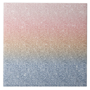 Girly Blush Roos Gold Blue Ombre Glitter Sparkles Tegeltje