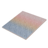 Girly Blush Roos Gold Blue Ombre Glitter Sparkles Tegeltje (Zijkant)