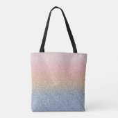 Girly Blush Roos Gold Blue Ombre Glitter Sparkles Tote Bag (Achterkant)