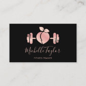 Girly Blush Roos Gold Fitness Trainer Modern Visitekaartje (Voorkant)