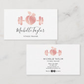 Girly Blush Roos Gold Fitness Trainer Visitekaartje (Voorkant / Achterkant)