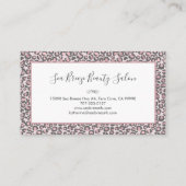 Girly Blush Roos Gold Leopard Spots White Monogram Visitekaartje (Achterkant)