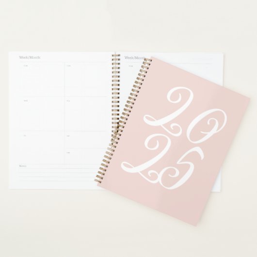 Girly blush roze aangepast script jaar typografie planner (Display)