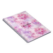 Girly Blush Roze Chic Lavendel Bloem Notitieboek (Rechterzijde)