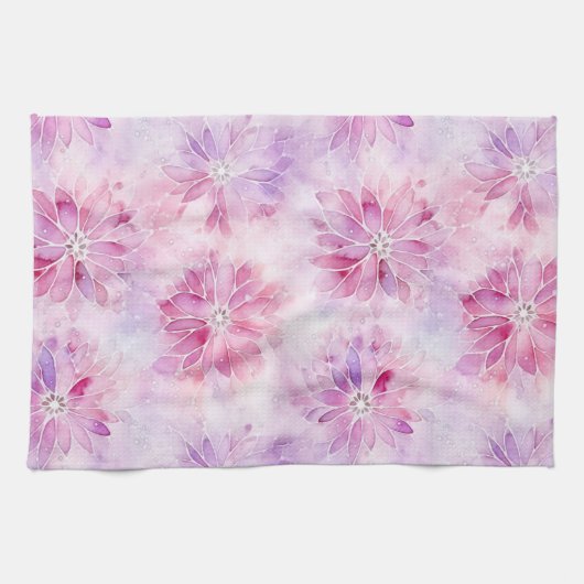 Girly Blush Roze Chic Lavendel Bloem Theedoek (Horizontaal)