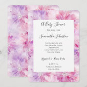 Girly Blush Roze Chic Lavendel Bloemen Baby shower Kaart (Voorkant / Achterkant)