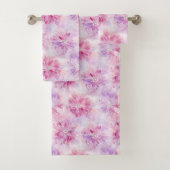 Girly Blush Roze Chic Lavendel Bloemen Bad Handdoek (Insitu)