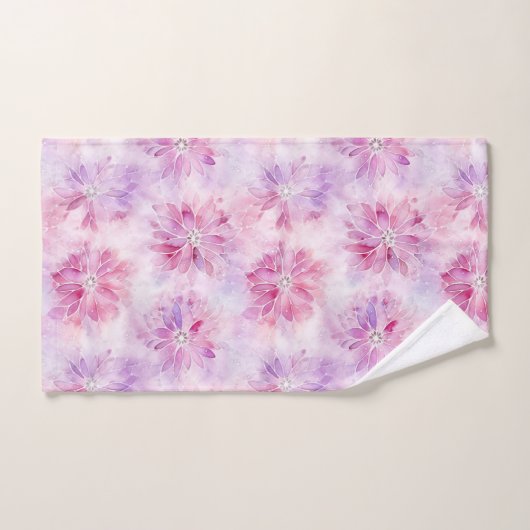 Girly Blush Roze Chic Lavendel Bloemen Bad Handdoek (Handdoek)