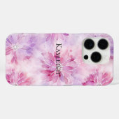 Girly Blush Roze Chic Lavendel Bloemen Case-Mate iPhone Case (Achterkant (horizontaal))