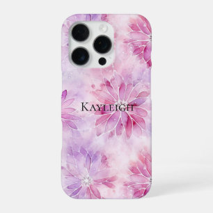 Girly Blush Roze Chic Lavendel Bloemen iPhone 16 Pro Hoesje