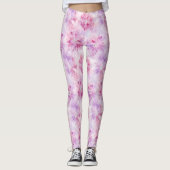 Girly Blush Roze Chic Lavendel Bloemen Leggings (Voorkant)