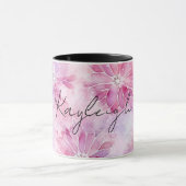 Girly Blush Roze Chic Lavendel Bloemen Mok (Midden)