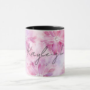 Girly Blush Roze Chic Lavendel Bloemen Mok