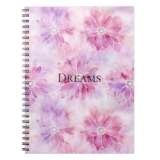 Girly Blush Roze Chic Lavendel Bloemen Notitieboek (Voorkant)